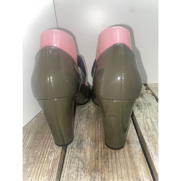 Cole Haan Patent Leather Mary Jane Pumps Women’s Size 9 Black Bow Strap High Hee - Picture 4 of 8